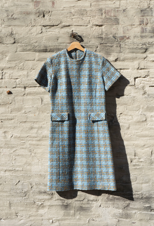 Women's Blue & Gold Knit Dress
