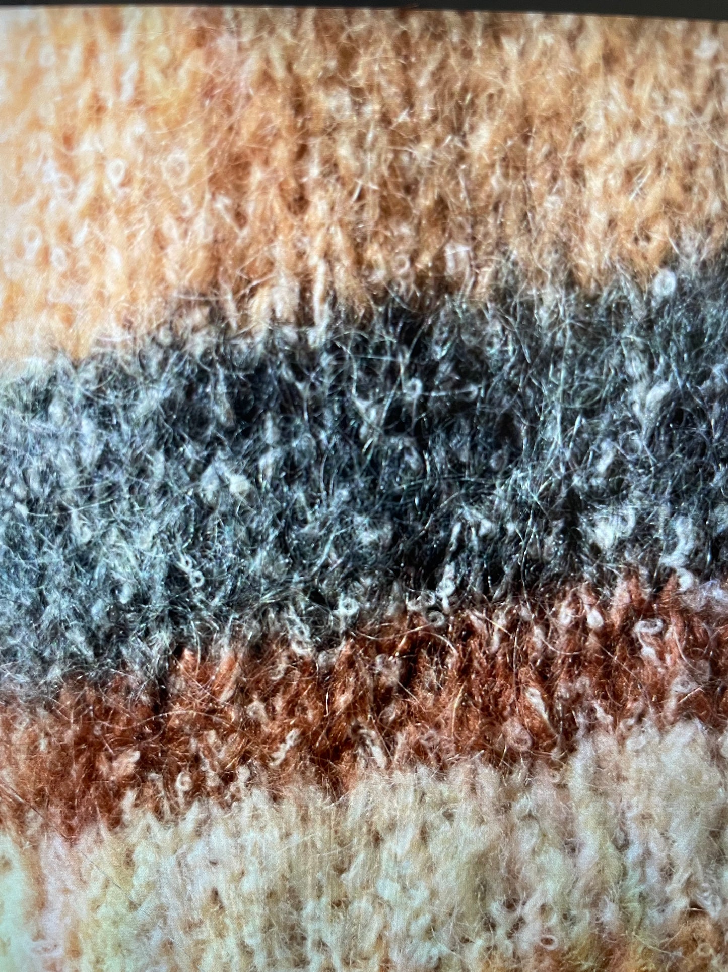 Vintage brown & tan stripped wool cardigan