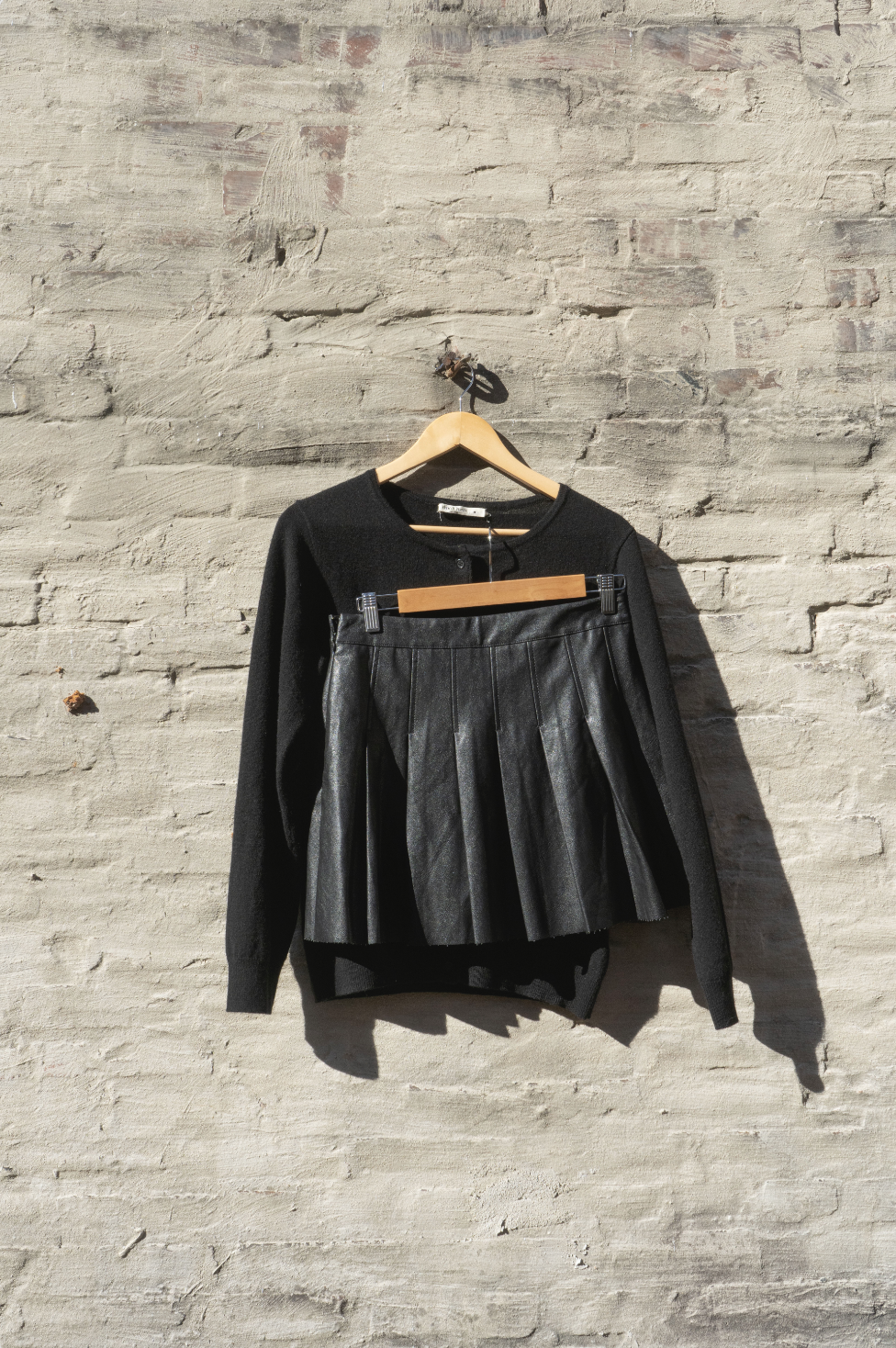 Women's Leather Pleated Skirt